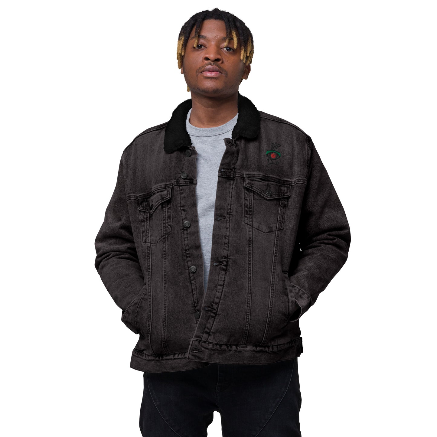 Da Red Eye Entertainment denim sherpa jacket