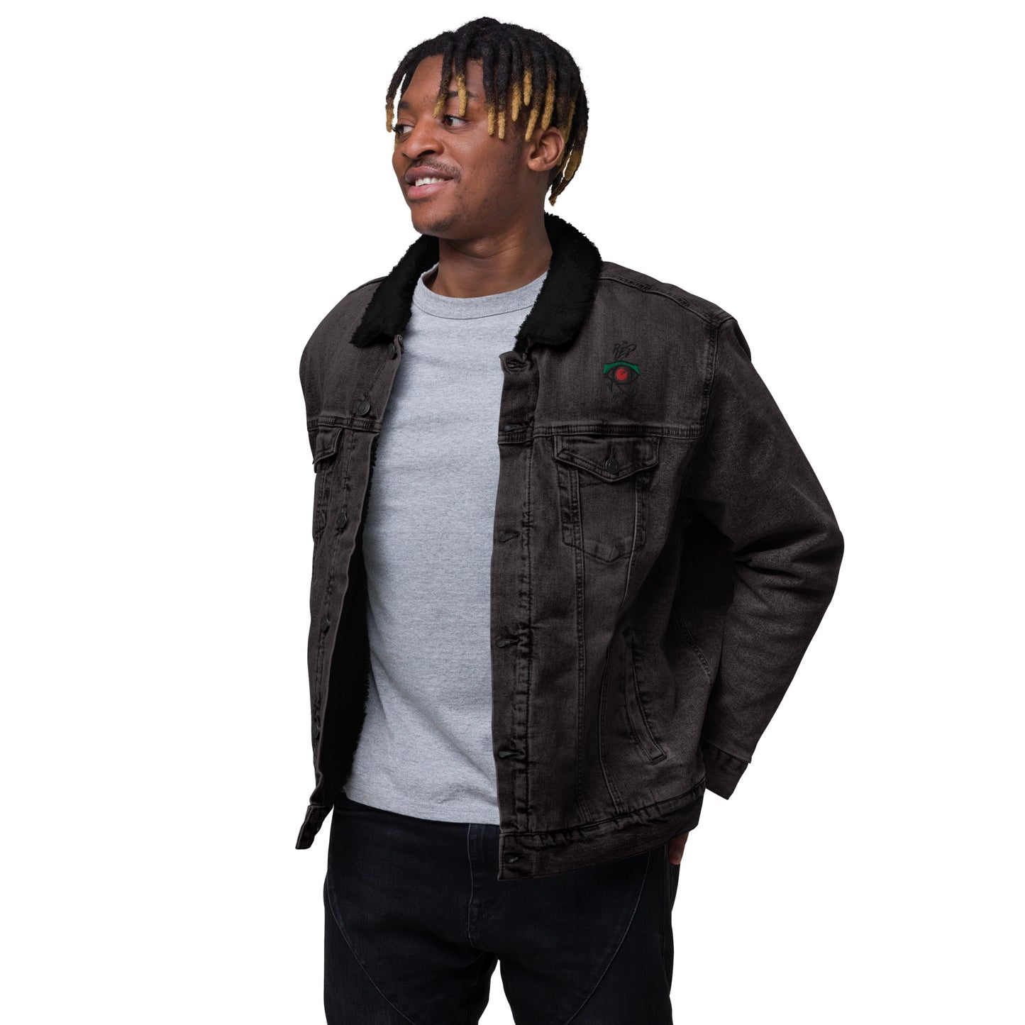Da Red Eye Entertainment denim sherpa jacket
